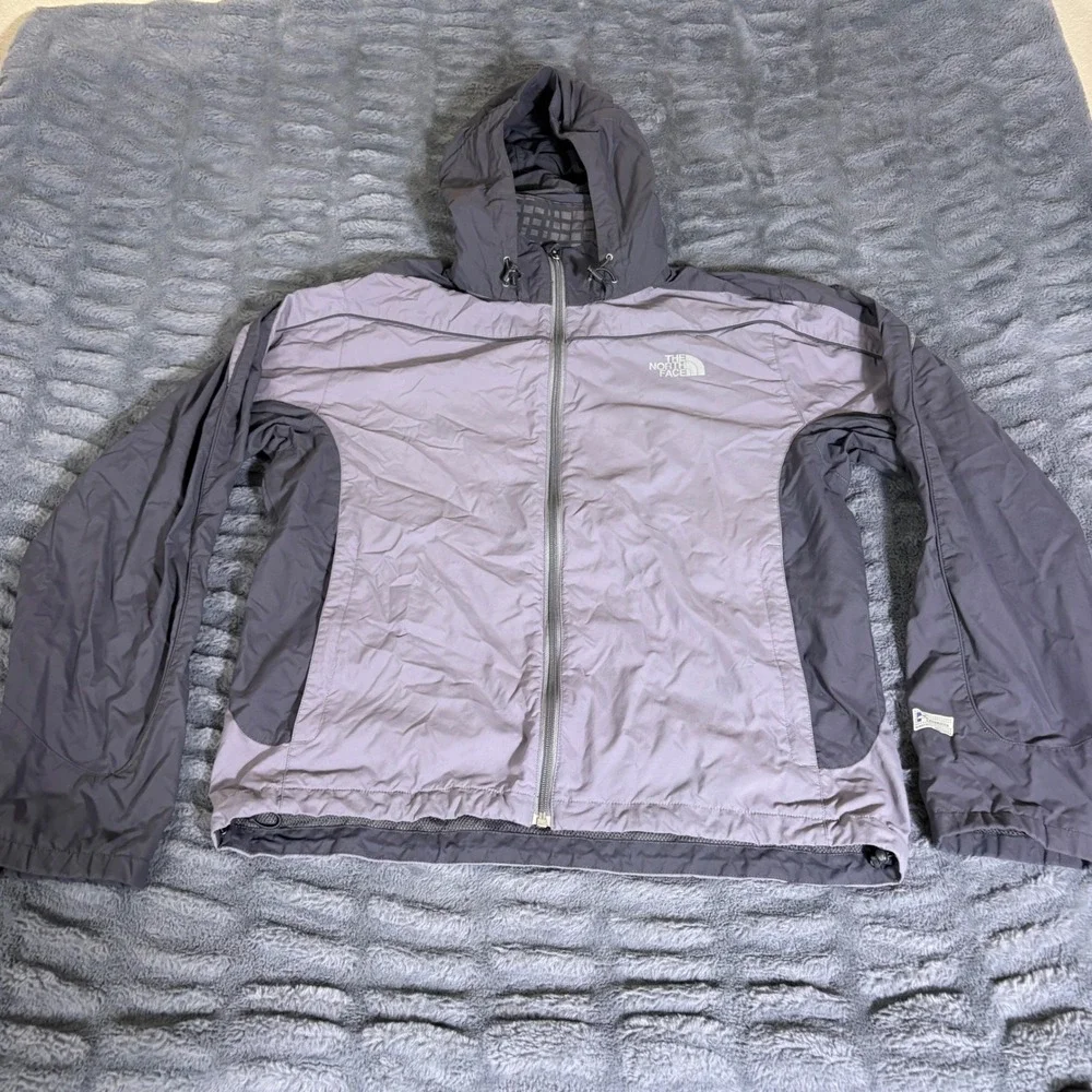 The North Face Hydrenalite Windbreaker Jacket Mens Medium Grey Hooded AXG8 S06
